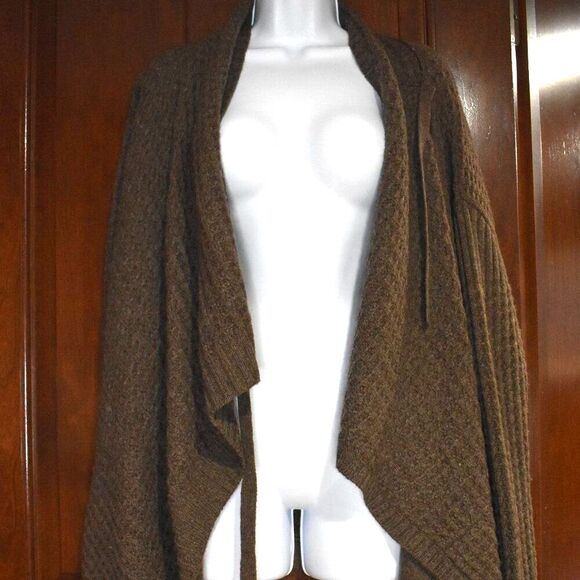 Inhabit Wool Yak Blend Waffle Knit Wrap Cardigan Sweater Jacket Size Small - Picture 4 of 14
